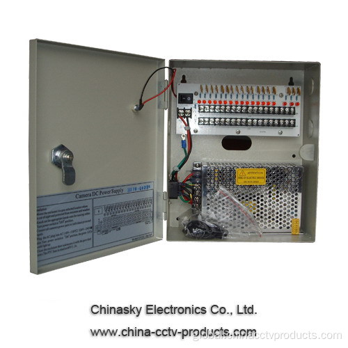 CCTV Power Supply Box 18 Ch 12VDC 10Amp 18 Ch CCTV Power Distribution Box Supplier